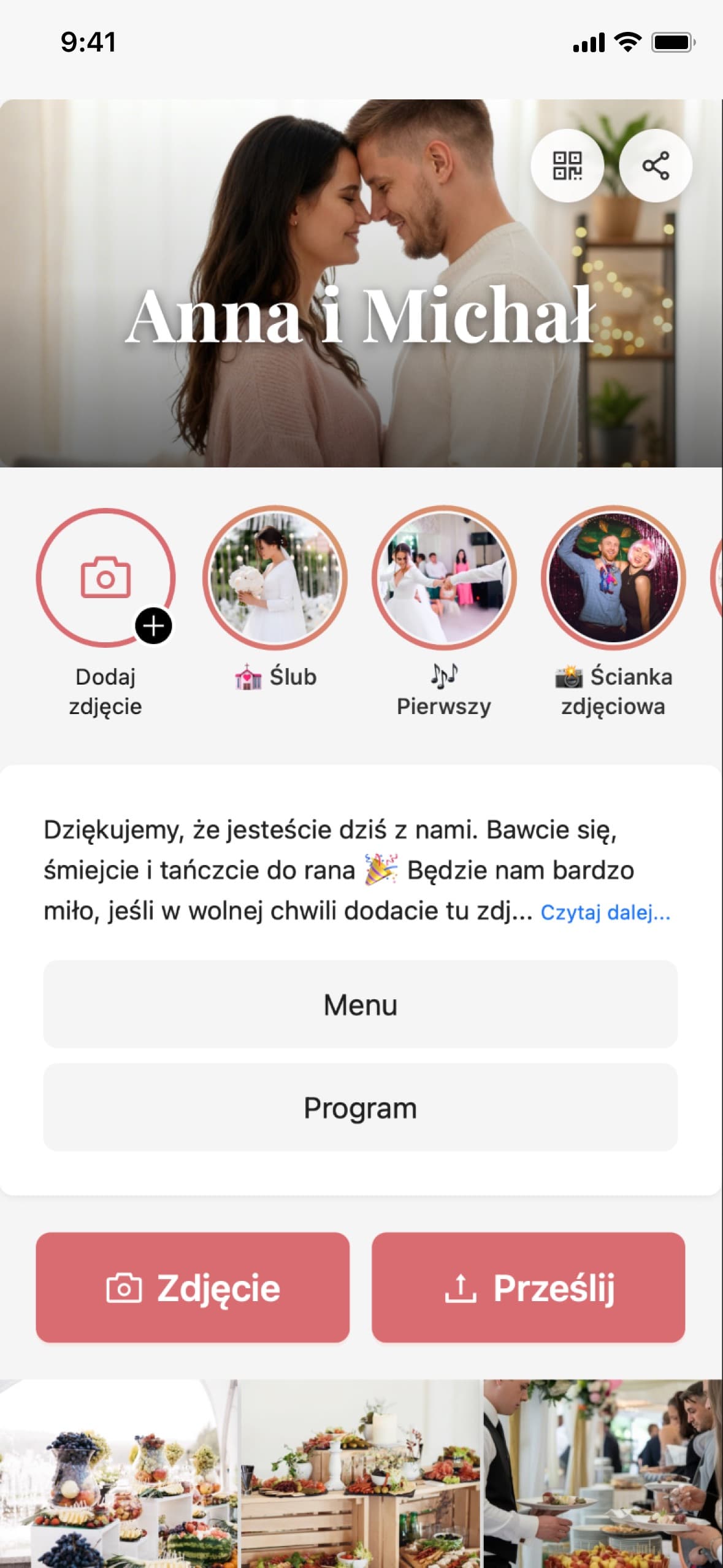 Podgląd aplikacji Złap Moment